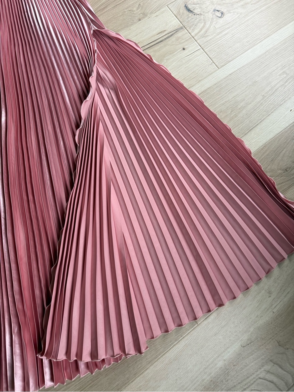 Pleated Halter Maxi Dress in Dusty Pink - Picture 8 of 9